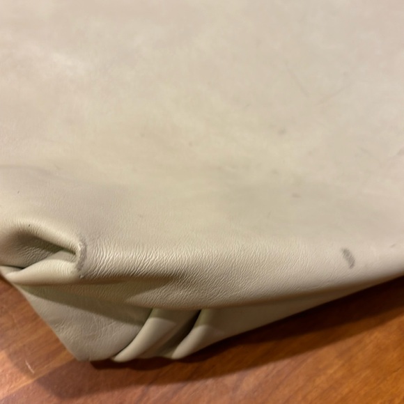 MARNI HOBO TOTE BAG SIDE CINCH SAND & BLACK LEATHER ZIP CLOSURE BOHO ITALY LUX🖤 - Picture 5 of 17